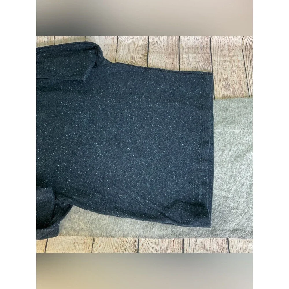 J. Crew Men's Navy Heathered Henley Knit Sweater 100% Cotton Size M